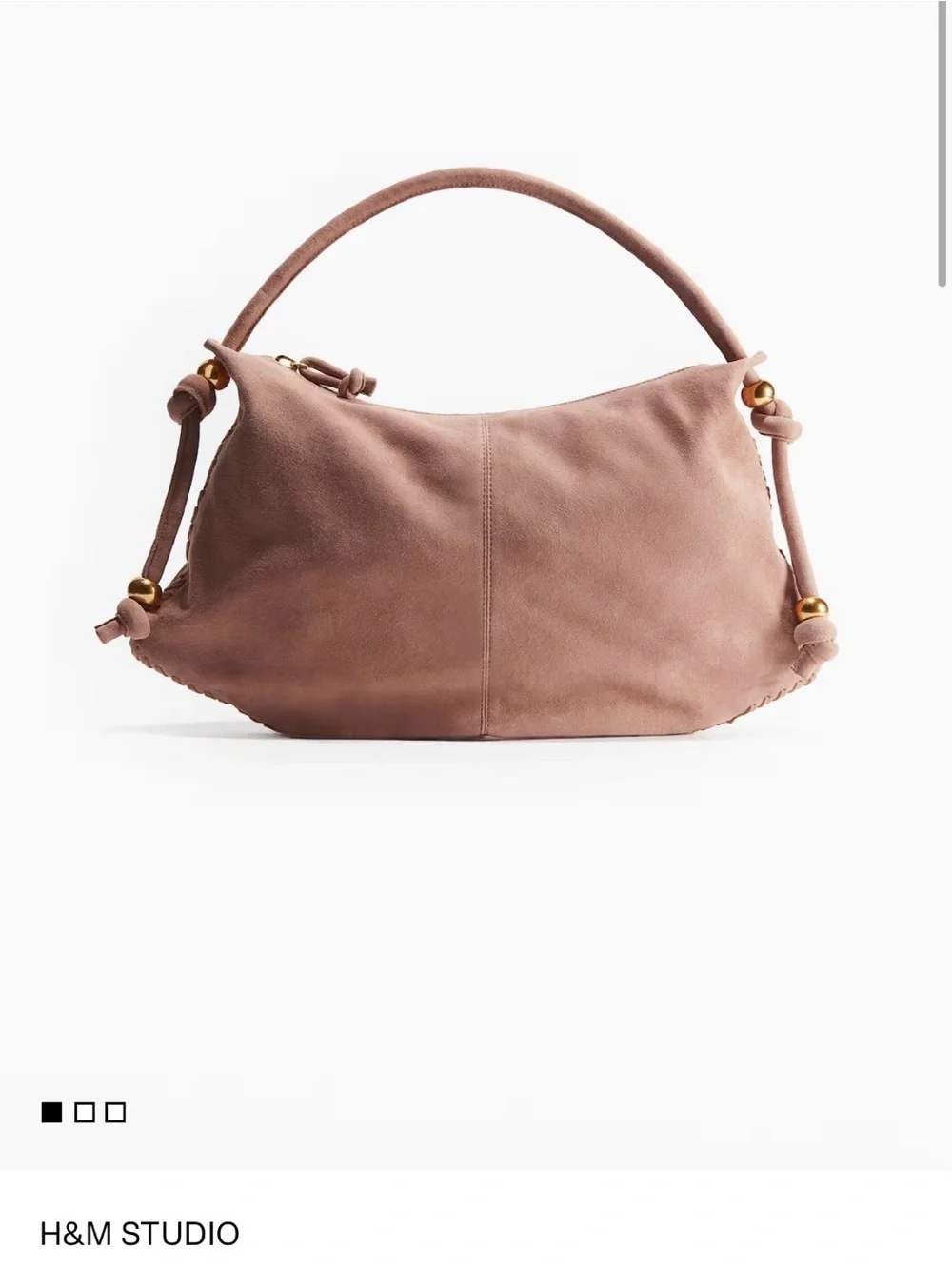 NWOT HM Premium Limited Ed Soldout Capsule Suede Hobo Shoulder Bag Dusty Rose
